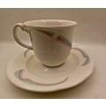 Vintage 1986 Royal Albert Bone China HORIZONS Aurora series Tea Duo -(Cup is chipped)