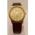 Vintage Raymond Well Geneve 5539 Quartz Watch with leather strap 955412 movement -WORKING-Working