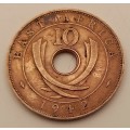 1942 East Africa 10 Cents - George VI- Circulated