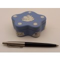 Vintage Blue `Wedgwood` Jasperware Trinket Box with Lid  35x95x80mm