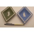 Vintage Blue and Green `Wedgwood` Jasperware Diamond Trays  145x115mm