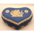 Vintage Blue `Wedgwood` Jasperware Trinket Box with Lid  45x130x95mm