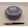 Vintage Blue `Wedgwood` Jasperware Trinket Box with Lid  55x125mm