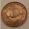 1939 United Kingdom ½ Penny - George VI