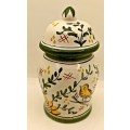 Vintage J.C Constancia Hand Painted Ginger Jar with Lid Made in Portugal 130x70mm