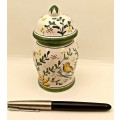 Vintage J.C Constancia Hand Painted Ginger Jar with Lid Made in Portugal 130x70mm