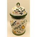 Vintage J.C Constancia Hand Painted Ginger Jar with Lid Made in Portugal 130x70mm