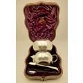 Antique Hallmarked Sterling Silver Creamer and Sugar set 106,53 Grams -Boxed