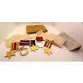 Group of 5 WW2 Medals with Ribbons in Original packaging issued to S.A Smyth -Engraved