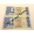 2 x 1984 South Africa GPC de Kock  R2 Notes -UNCIRCULATED with consecutive numbers