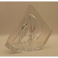 Glass / Crystal SHIP Paperweight 158x165x22mm  872 grams