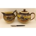 Rare Antique A.J Wilkinson Homeland Series Australia Royal Staffordshire Teapot and Creamer