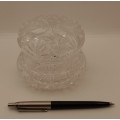 Vintage Crystal PUFF BOX and COVER 80x103mm