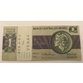 1975 Brazil 1 Cruzeiro 2nd edition, 1st family, 2nd type UNC - there are some writing on the note