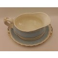 Vintage Grindley "Cream Petal " Gravy Boat with Saucer Made in England