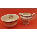 Vintage Solian ware Creamer and Sugar Bowl - Simpsons Potters Cobridge England -see condition
