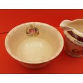 Vintage Solian ware Creamer and Sugar Bowl - Simpsons Potters Cobridge England -see condition