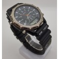 Pre-owned ASHKA Quartz Watch Digital & Analogue-Japan -Working -New Battery Rubber Band