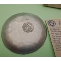 One of a Kind Hand Forged Pewter Plate by Wendel August Forge - U.S.A Emblem