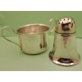 Vintage Silver plated Barbers soap cup and powder holder