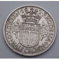 1942  Southern Rhodesia - SILVER .925_ ½ Crown - George VI
