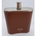 Vintage Expressly for Manleigh New York Hip Flask -Leather Tin-Lined Made in Germany 13 OZ