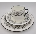 Vintage Shelley Art Deco China Demitasse Cup with saucer and side plate Rd 674953 - England