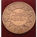 1970 Zambia in the Sun Non-Alignment Conference  LARGE and HEAVY Copper Medal 232gram
