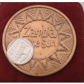 1970 Zambia in the Sun Non-Alignment Conference  LARGE and HEAVY Copper Medal 232gram