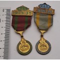 1934-1935 and 1935-1936 W.A.S (Witwatersrand Acricultural Society)Horse show Medals No 9 and 75