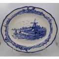 1930's Royal Doulton Norfolk D6394 Blue & White Oval Plate 280mm x230mm