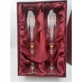 a Pair of Beautiful Large `Happy Anniversary` Champagne glasses (Boxed) 220mm