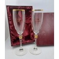 a Pair of Beautiful Large `Happy Anniversary` Champagne glasses (Boxed) 220mm