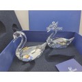 a pair Large Swarovski Crystal Swans  (Boxed with certificate ) 75x90x40mm-made in Austria