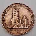 1842 Commemorative medal St. Nicholas Church Fire in Hamburg, (copper used from destoyed Steeple)