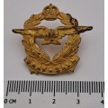 WW2 South African Airforce S.A.A.F -S.A.L.M  Officer Brass Cap Badge 37x32mm