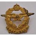 WW2 South African Airforce S.A.A.F -S.A.L.M  Officer Brass Cap Badge 37x32mm