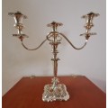 Large  Antique/ Vintage silver Plated 3 Tier Candleabra 375mmx355mm