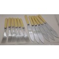 12pc Vintage Chromeplate Sheffield England Fish Cutlery set