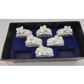 6 Handmade Floral Bone China Co.  Servette Rings Durban - Boxed