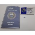 E.G.L Certified 0,654ct Natural Tanzanite -Emerald-Blue-Violet,Light,-full report -in Capsule