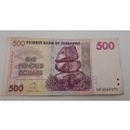 2007  Zimbabwe 500 Dollars