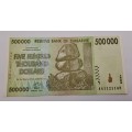 2008  Zimbabwe 500 000 Dollars
