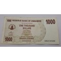 2006 Zimbabwe 1000 Dollars Bearer Cheque