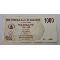 2006 Zimbabwe 1000 Dollars Bearer Cheque