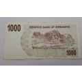 2006 Zimbabwe 1000 Dollars Bearer Cheque