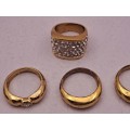 6 Pre-owned Ladies dress rings (Not Gold and not real Diaomds)