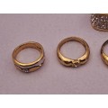 6 Pre-owned Ladies dress rings (Not Gold and not real Diaomds)