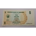 2006  Zimbabwe 5 Dollars Bearer Cheque