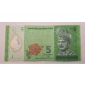 2012-2021  Malaysia 5 Ringgit Bank note